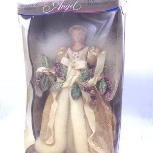 HAND CRAFTED BRASS KEY 16" PORCELAIN ANGEL TREETOPPER NEVER REMOVED FROM BOX